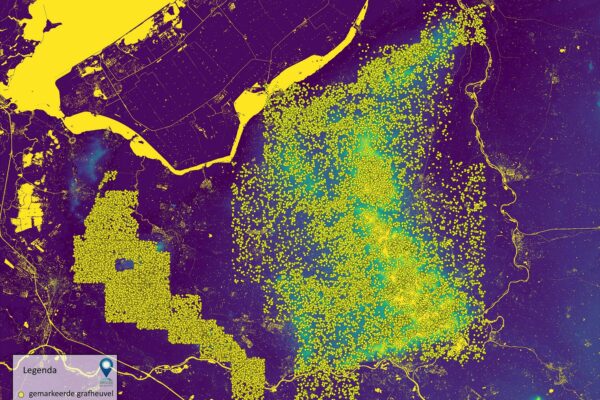 Totaal aantal gemarkeerder grafheuvels op de Utrechtse Heuvelrug en de Veluwe