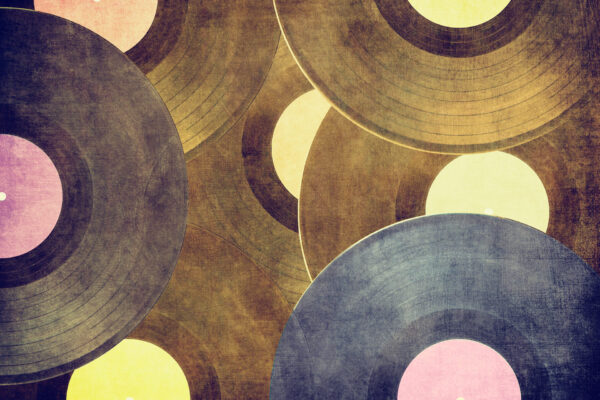 Vintage,Musical,Background,,Vinyl,Record,On,Scratched,Surface