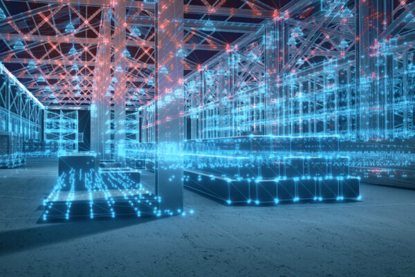 3d,Rendered,Illustration,Of,Digital,Warehouse,Hud,3d,Scanning,Lidar