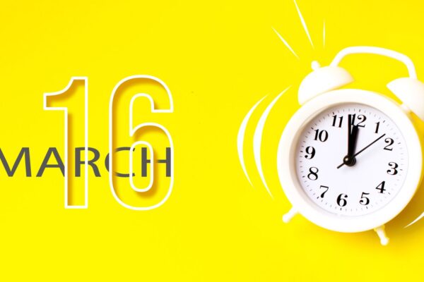 March,16th.,Day,16,Of,Month,,Calendar,Date.,White,Alarm