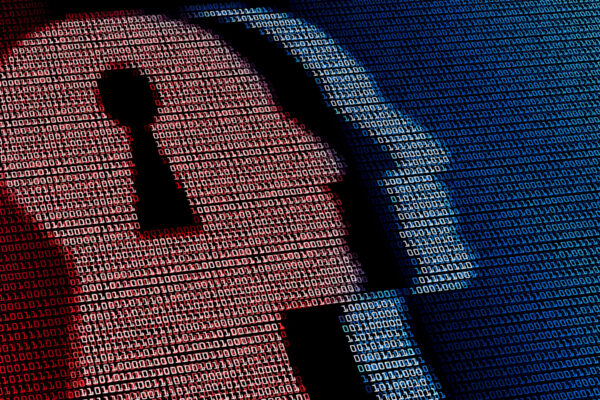 Human,Head,With,Lock,Hole,In,Digital,Background.,Concept,Of