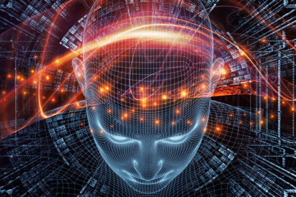 Radiating,Mind,Series.,3d,Rendering,Composed,Of,Wire-mesh,Model,Of